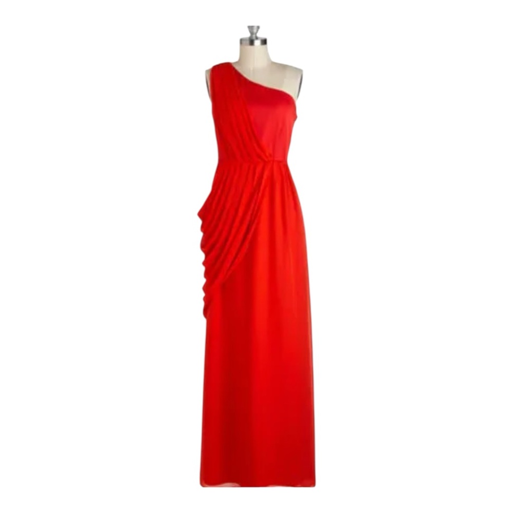 ♥️Max & Cleo Vibrant Red One-Shoulder Dress Size 12